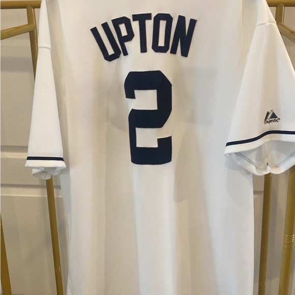 Majestic White Rays Jersey with Blue BJ Upton number 2 - Picture 2 of 4